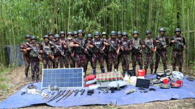 বান্দরবানে অস্ত্র, গুলি ও ড্রোন সিগন্যাল জ্যামারসহ বিপুল সরঞ্জাম উদ্ধার